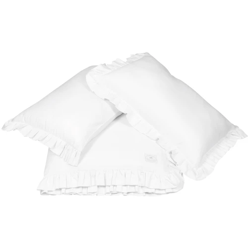 Bedclothes SG 140x200 with ruffles Adult two pillowcases included White