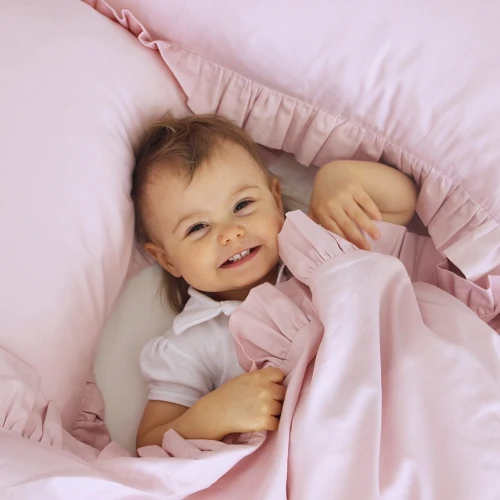 Pościel Junior bez wypełnienia z falbanką Blush