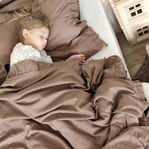 Bed linen SG non filled Junior with ruffles Chocolate