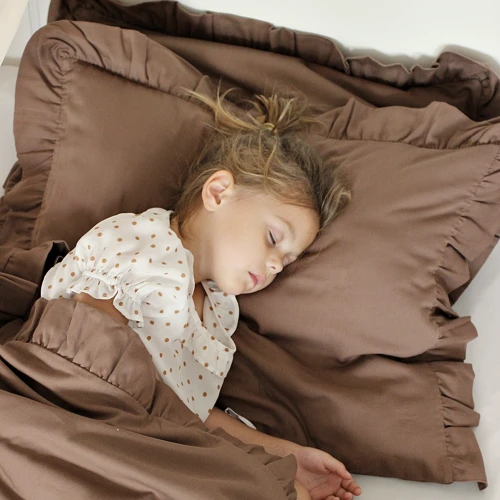 Bed linen SG non filled Junior with ruffles Chocolate