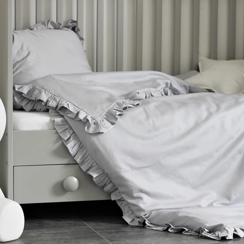 Bed linen SG non filled Junior  with ruffles Grey