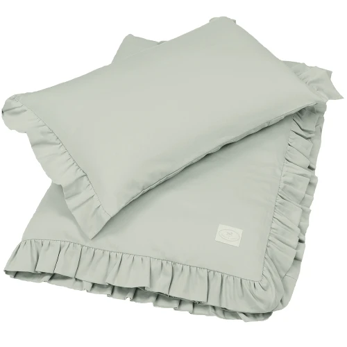 Pościel Junior bez wypełnienia z falbanką Pustynna zieleń