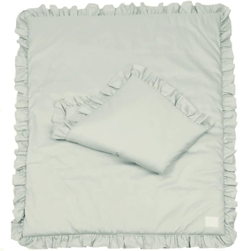 Pościel z wypełnieniem Baby z falbanką - Pustynna zieleń