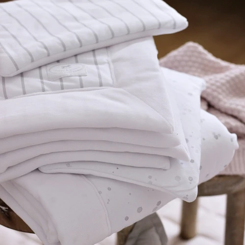 Stripes velvet blanket newborn with pillow Grey + white