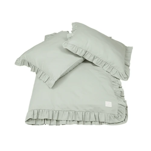 Pościel dla dorosłych 140x200 z falbanką Pustynna zieleń