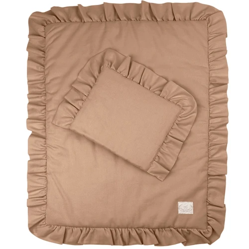 Pościel SG z wypełnieniem noworodkowa falbanka Czekoladowa