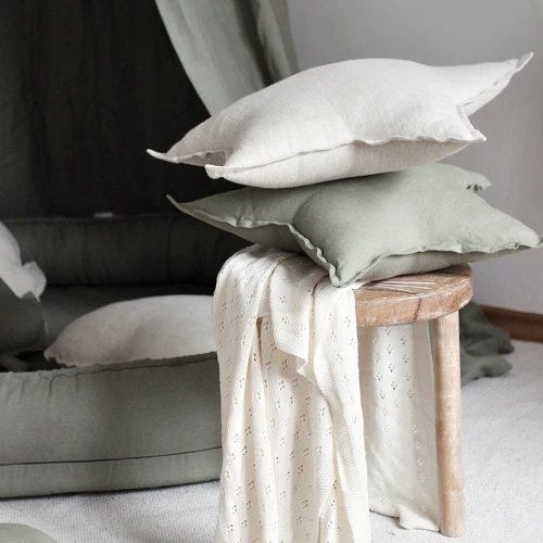 Linen star pillow PN Olive