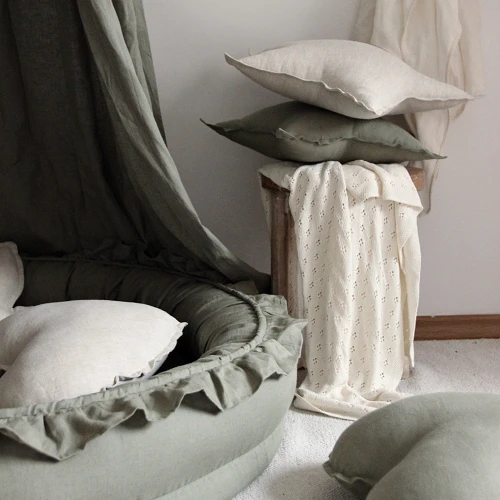 Linen star pillow PN Olive