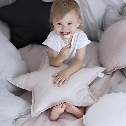 Linen Star pillow PN Powder pink 