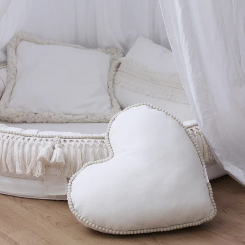 Poduszka Boho z ramką Wanilia + wanilia