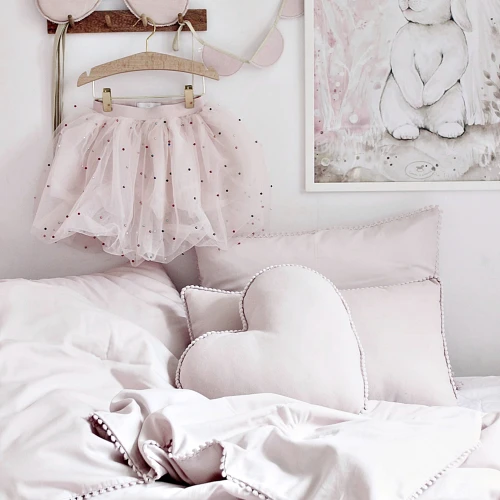 Boho rectangular bubble pillow Powder pink