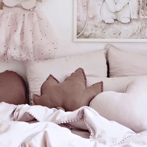 Boho rectangular bubble pillow Powder pink