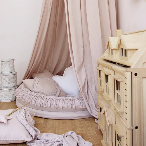 Square lace pillow Powder pink