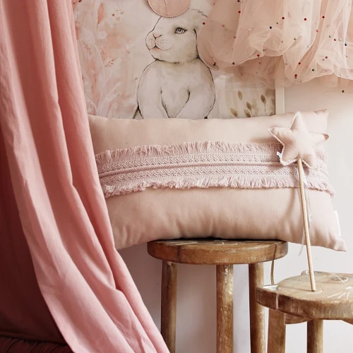 Rectangular lace pillow Powder pink