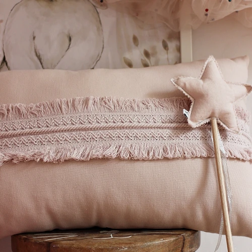 Rectangular lace pillow Powder pink