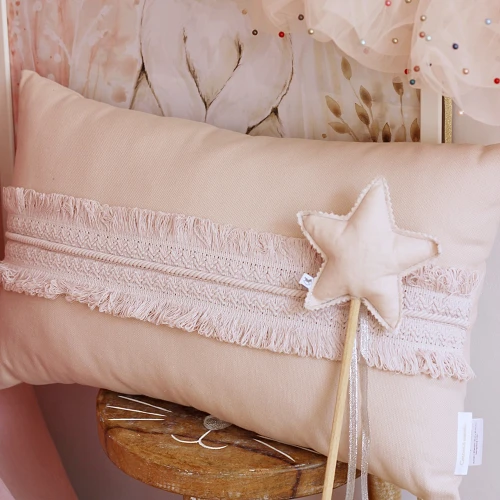 Rectangular lace pillow Powder pink