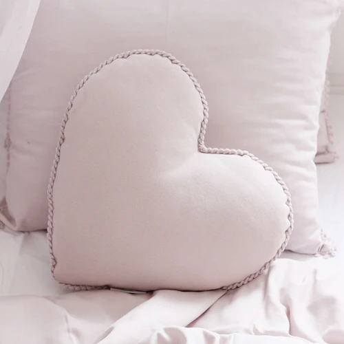 Boho bubble heart pillow Powder pink