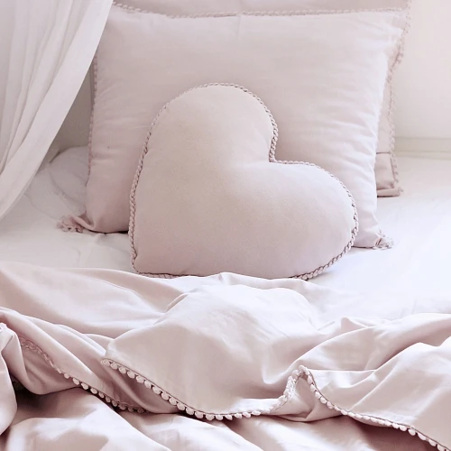 Boho bubble heart pillow Powder pink