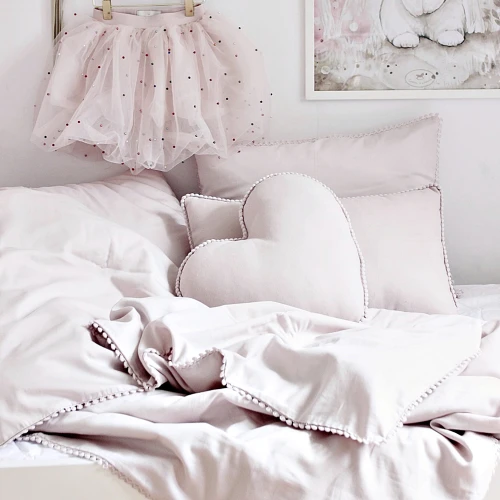 Boho bubble heart pillow Powder pink