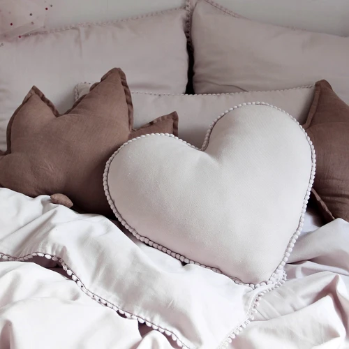 Boho bubble heart pillow Powder pink