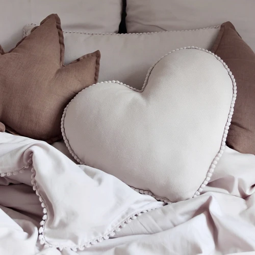 Boho bubble heart pillow Powder pink