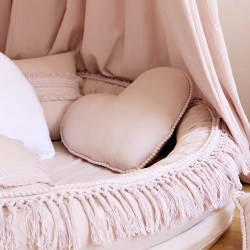 Boho bubble heart pillow Powder pink
