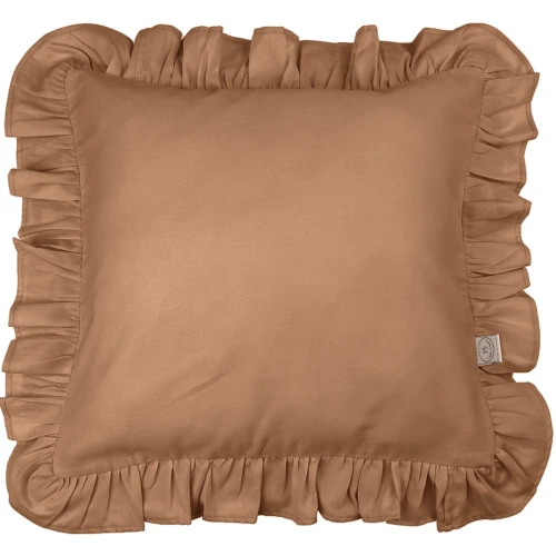 Poduszka z falbanką Czekoladowa