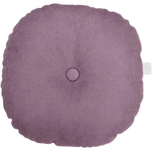Poduszka Basic okrągła z guzikiem Brudny fiolet