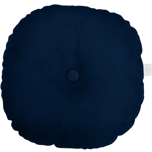 Round Basic pillow with button Dark blue
