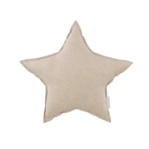 Mini poduszka lniana gwiazdka Naturalna 