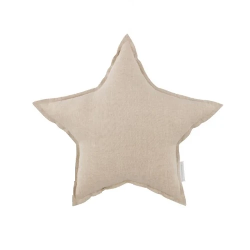 Mini poduszka lniana gwiazdka Naturalna 