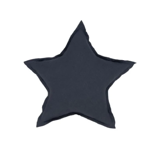 Mini poduszka lniana gwiazdka Grafitowa 
