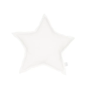 Mini poduszka gwiazdka lniana Biała 