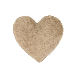 Mini sheepskin heart pillow Chocolate