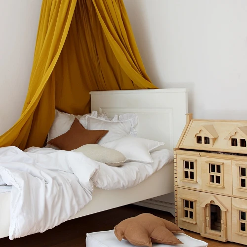 Baldachim fi 50 bawełniany Musztardowy