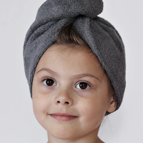 Turban kąpielowy dziecięcy Szary