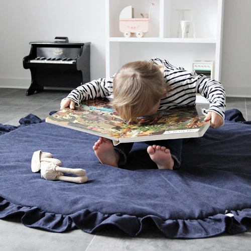 Playmat Basic with ruffles Dark Blue