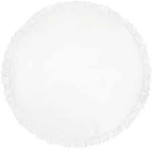 Lniana mata z falbanką PN Biały