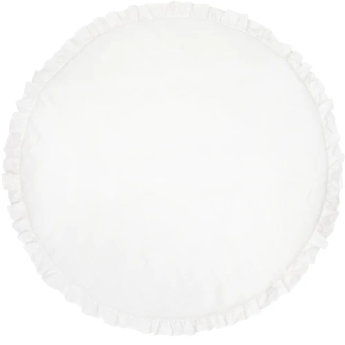 Lniana mata z falbanką PN Biały