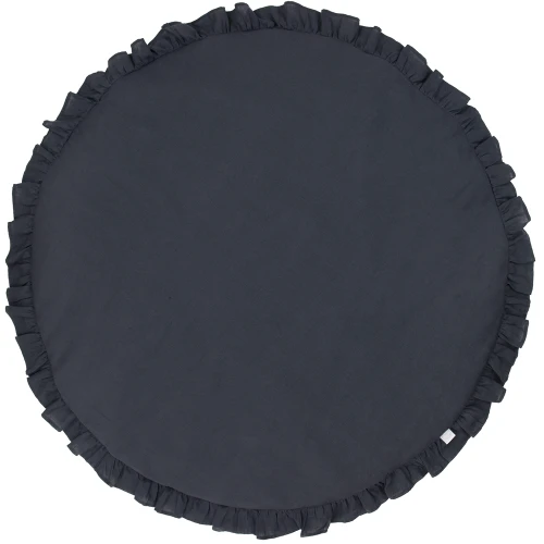 Lniana mata z falbanką PN Grafit