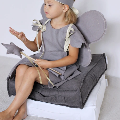 Pikowana pufa Biała