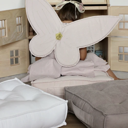 Pikowana pufa Pudrowy róż