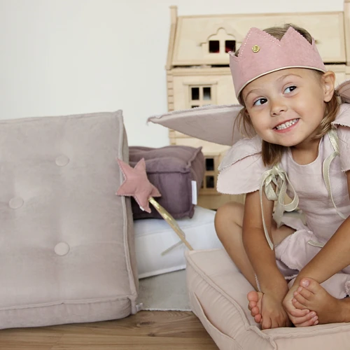 Pikowana pufa Pudrowy róż