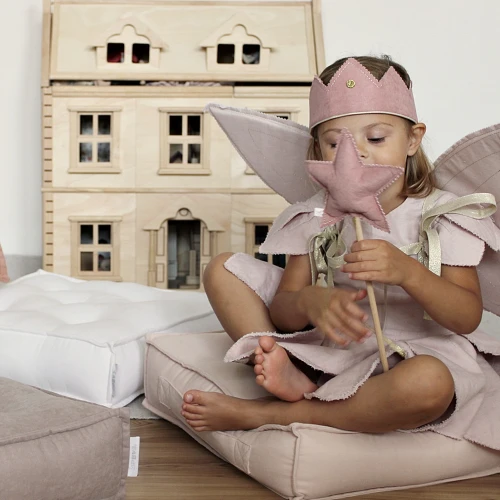 Pikowana pufa Pudrowy róż