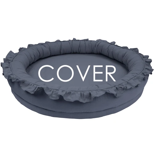 Pokrowiec Junior nest PN Grafitowy z falbanką