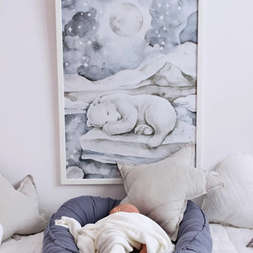 Lovely Bear Poster White / denim