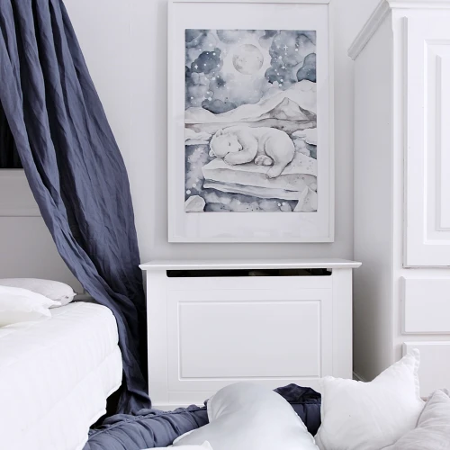 Lovely Bear Poster White / denim
