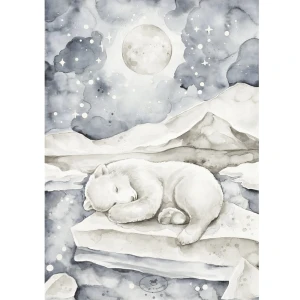 Lovely Bear Poster White / denim