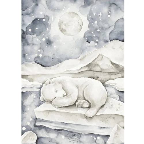 Lovely Bear Poster White / denim