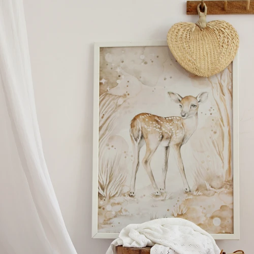 Lovely Fawn Poster White / caramel